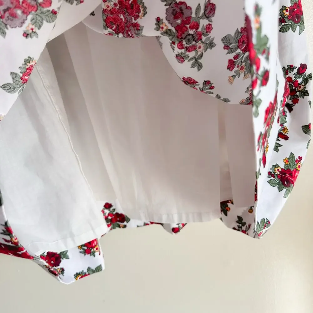 Brooks Brothers Red Fleece White + Red Floral Print Sleeveless Mini Dress 6 - Picture 3 of 9